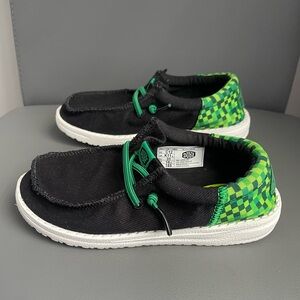 Hey Dude Kids' Wally Funk Gaming Black Green Casual Slip-on Shoes Size C12